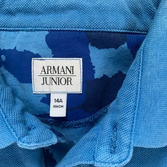 Blue Armani Junior Polo Size 14 - Picture 2 of 3